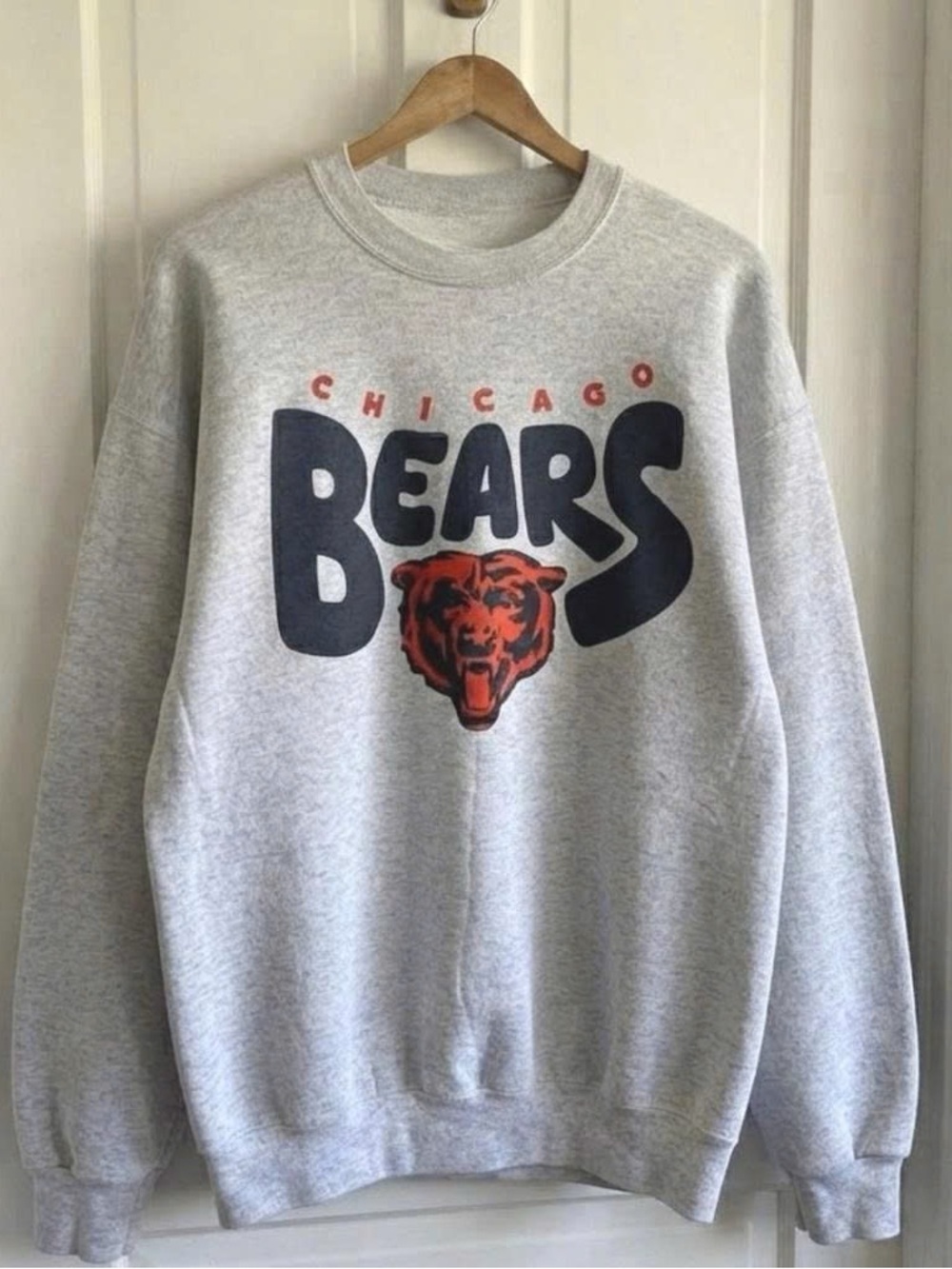 Retro Chicago Bears Football Gray Crewneck Sweatshirt